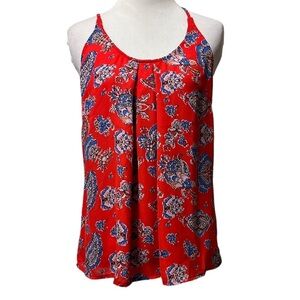 Cynthia Rowley adjustable strap tank top with pleats at front, size small